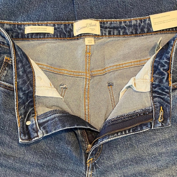 Universal Thread Target High Rise Slim Straight Vintage Stretch Dark Blue NWT 14 - Picture 6 of 9